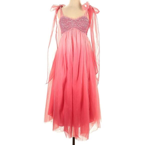 LoveShackFancy Romia Millennial Pink Ombre Hand Dye Size 0 Dress - Picture 2 of 14